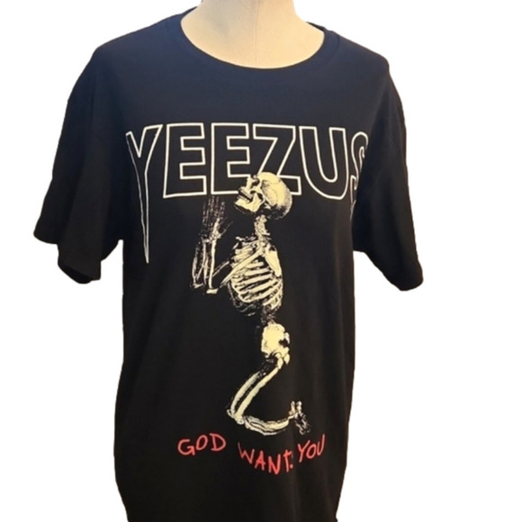 Womens Yeezus black graphic God Wants You tee size M. - Picture 3 of 12